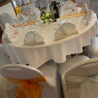 Orange and white